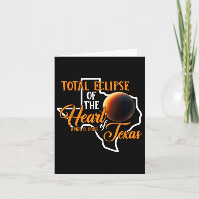 Tarjeta Eclipse solar total de Texas 8 de abril de 2024 Ma (Anverso)