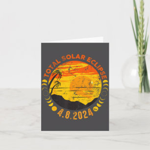 Tarjeta Eclipse Solar Total Divertido Retro Eclipse