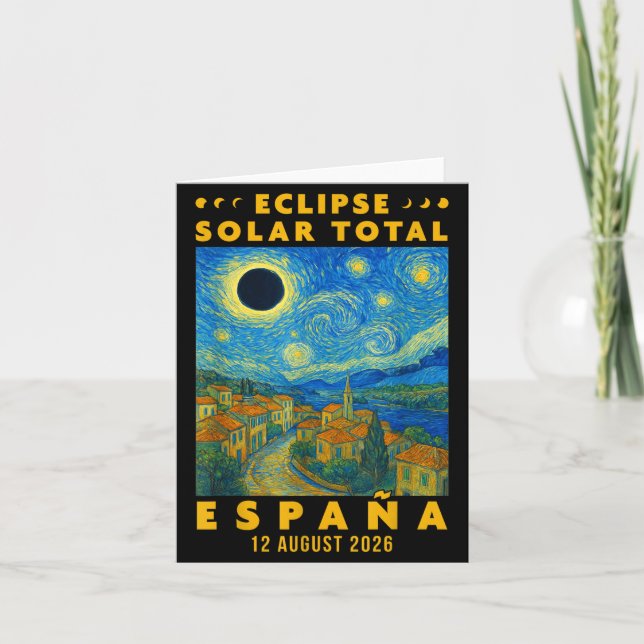 Tarjeta Eclipse Solar Total España 2026  (Anverso)
