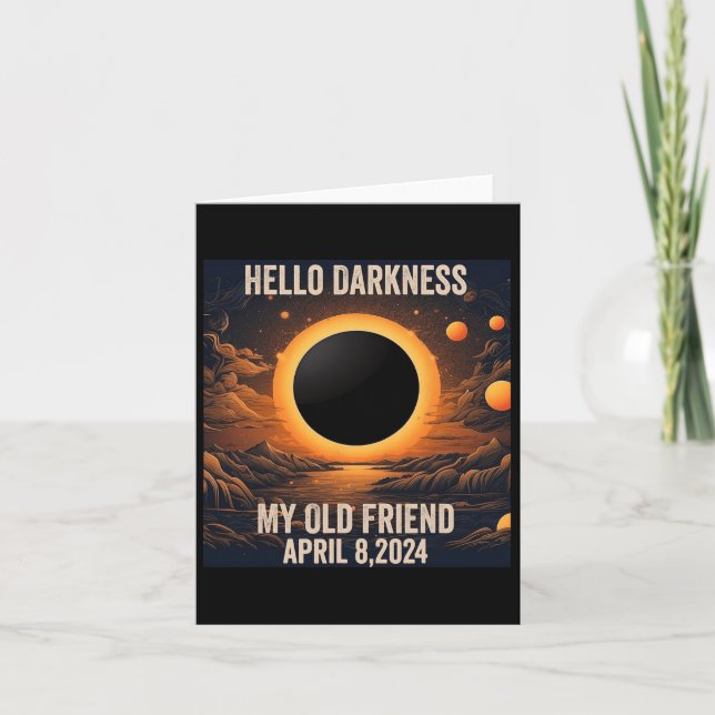 Tarjeta Eclipse Solar Total Hola Oscuridad Mi Viejo Amigo! (Anverso)