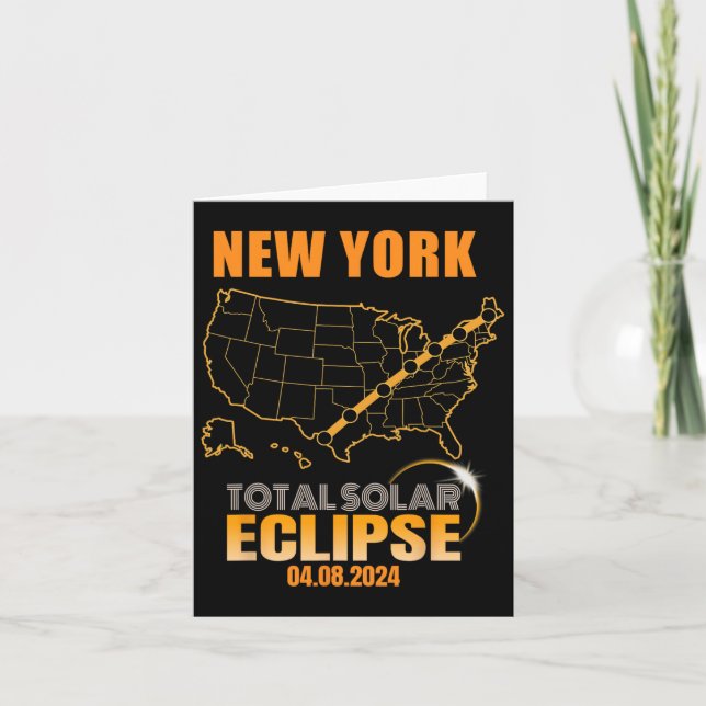 Tarjeta Eclipse solar total Nueva York (Anverso)