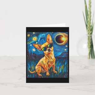 Tarjeta Eclipse solar total perro chihuahua