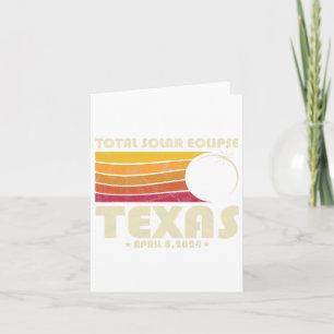 Tarjeta Eclipse solar total retro 2024 Texas