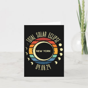 Tarjeta Eclipse solar total Retro de Nueva York 04.08.24 H