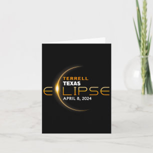 Tarjeta Eclipse solar total Terrell Texas 2024 
