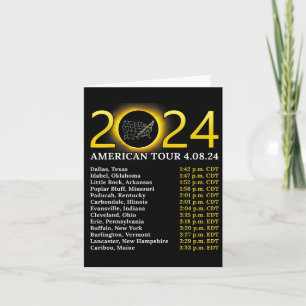 Tarjeta Eclipse solar Tour 2024 Estadounidense 2024 Tot