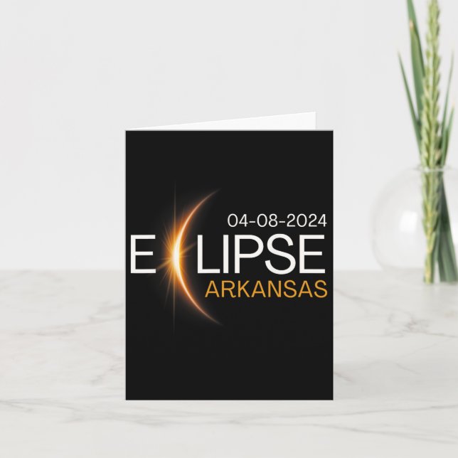 Tarjeta Eclipse total de Arkansas 2024 Arkansas Solar 2024 (Anverso)