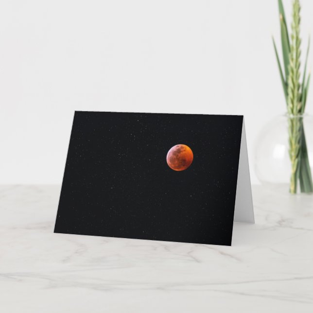 Tarjeta Eclipse Total de Luna de Sangre | Big Island Hawai (Anverso)