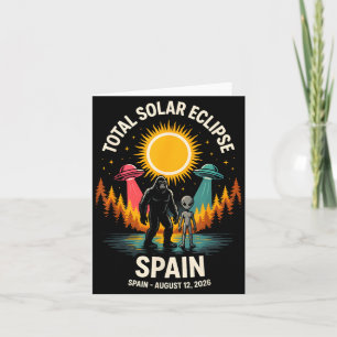 Tarjeta Eclipse Total de Sol en España 2026 Bigfoot Alien