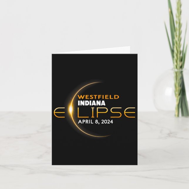 Tarjeta Eclipse total de sol en Westfield Indiana 2024  (Anverso)