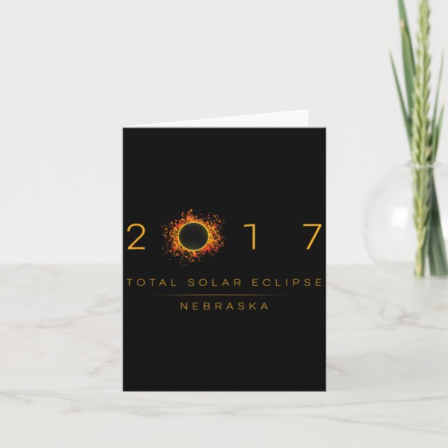Tarjeta Eclipse Total de Sol Nebraska Diseño 2017 (Anverso)