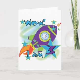 Tarjeta Eco de cohetes camisetas de tercer cumpleaños y re