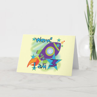 Tarjeta Eco de cohetes camisetas de tercer cumpleaños y re