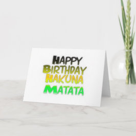 Tarjeta Eco lindo Inspirationa de Hakuna Matata del feliz