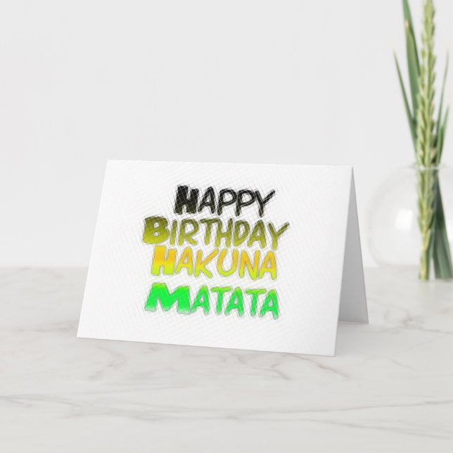 Tarjeta Eco lindo Inspirationa de Hakuna Matata del feliz (Anverso)