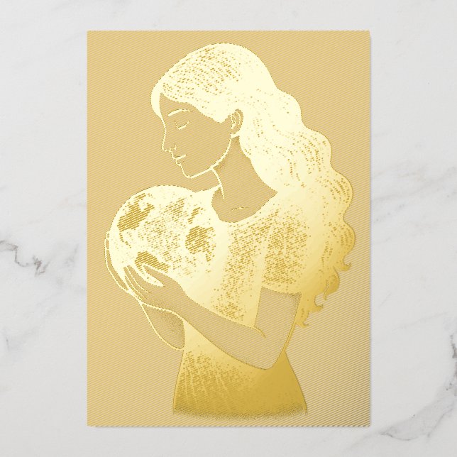 Tarjeta ecológica de Relieve metalizado dorado - M (Anverso)