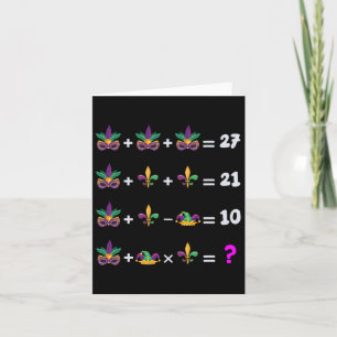 Tarjeta Ecuación De Matemáticas Del Mardi Gras Para Los Es