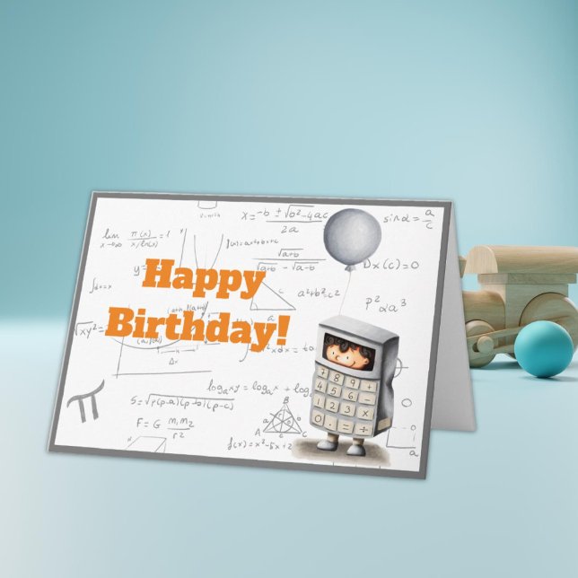 Tarjeta Ecuación de matemáticas grises y cumpleaños de cal (Subido por el creador)