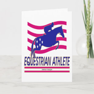 Tarjeta ecuestre del atleta del puente