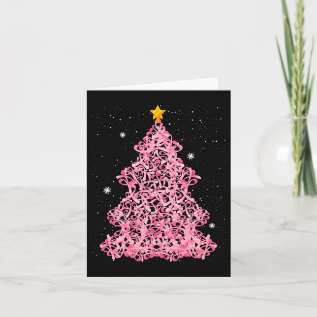 Tarjeta Ed4d Cinta Rosa Árbol de Navidad Feliz Navidad Mam (Anverso)
