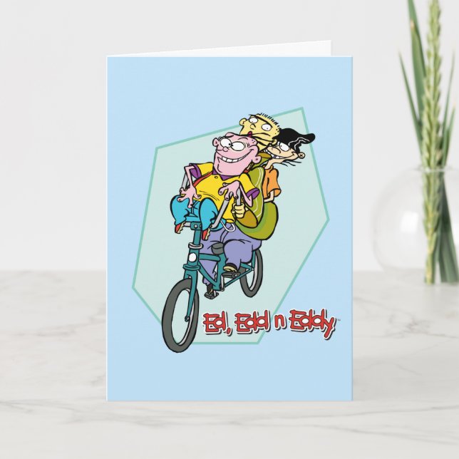 Tarjeta Ed, Edd, y Eddy en una bicicleta (Anverso)