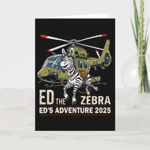 Tarjeta Ed El Cebra Divertido Aventura Retro Vintage 2025