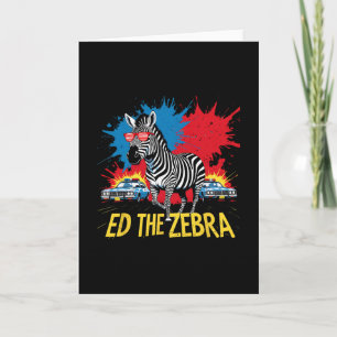 Tarjeta Ed El Cebra Divertido Aventura Retro Vintage 2025