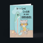 Tarjeta Edad 11 Primo Birthday Beach Funny Guay Raccoon<br><div class="desc">Si buscas una tarjeta para darle a un primo genial para su próxima celebración de cumpleaños del 11 de verano, entonces considera hoy como tu día más afortunado. Justo delante de usted está la única tarjeta que se adapta perfectamente a sus necesidades. Sólo pide una copia ahora y estás en...</div>