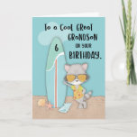 Tarjeta Edad 6 Gran Abuelo Birthday Beach Funny Raccoon<br><div class="desc">Prepárate temprano para la próxima celebración del sexto cumpleaños de tu bisnieto. Lo primero que deberías hacer es conseguir que tu copia de esta tarjeta le des una vez que la diversión comience.</div>