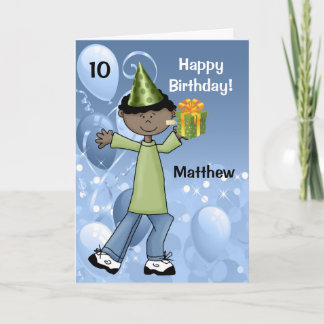 Tarjeta Edad de niño específica con piel oscura Cumpleaños