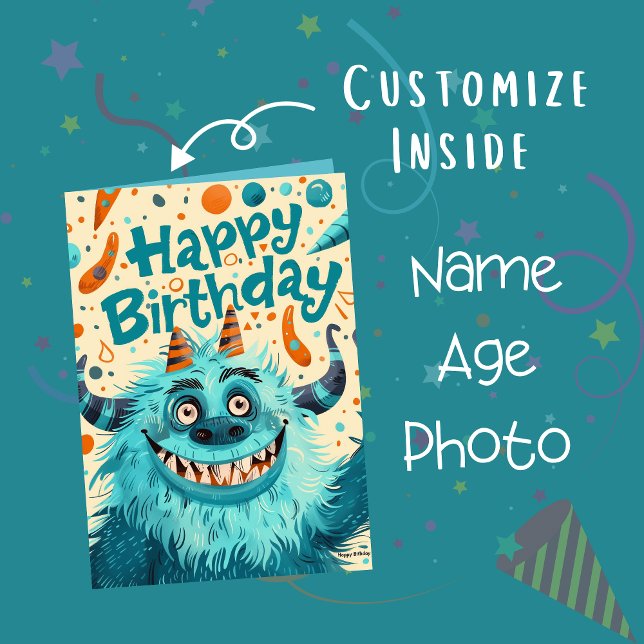 Tarjeta Edad de nombre de foto personalizado | Ilustracion (Subido por el creador)