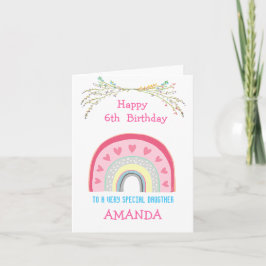 Tarjeta edad de personalizable y nombre Chica cumpleaños a