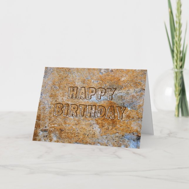 Tarjeta Edad de Piedra Feliz Cumpleaños (Anverso)