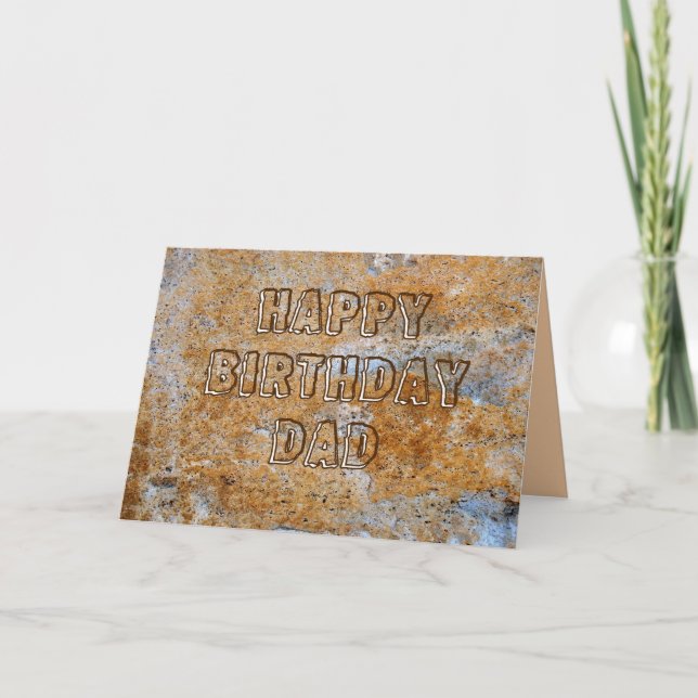 Tarjeta Edad de Piedra Feliz cumpleaños papá (Anverso)