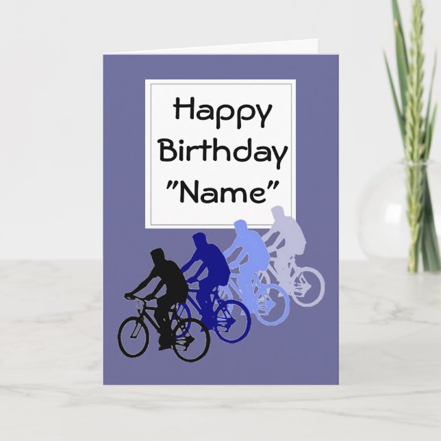 Tarjeta Edad de vejez divertida, cumpleaños, bicicleta, ci (Anverso)