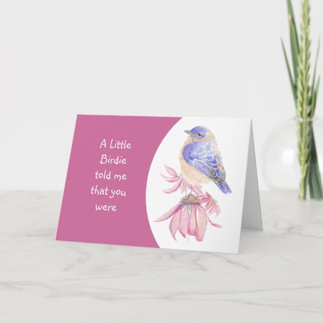 Tarjeta Edad del personalizado Nacimiento Flor rosa y Alum (Anverso)