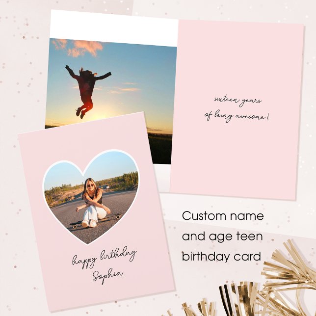 Tarjeta Edad personalizado Feliz cumpleaños foto corazón a (Subido por el creador)