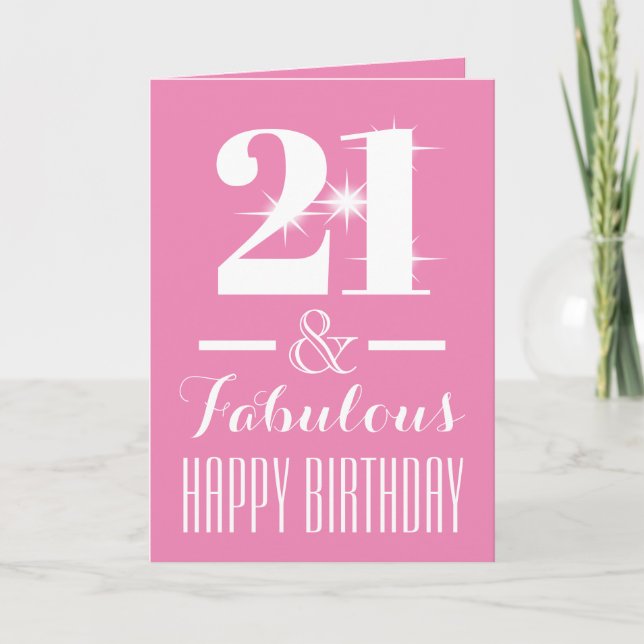 Tarjeta Edad y fabuloso personalizado | blanco rosa pastel (Anverso)