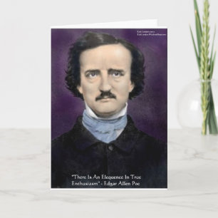 Tarjeta Edgar Allen Poe "Entusiasmo" Wisdom Cita Regalos