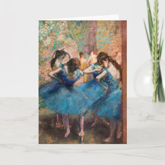 Tarjeta Edgar Degas - Bailarinas en azul (Anverso)