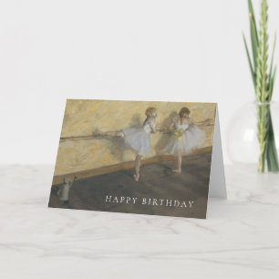 Tarjeta Edgar Degas   Bailarinas practicando en el Barre