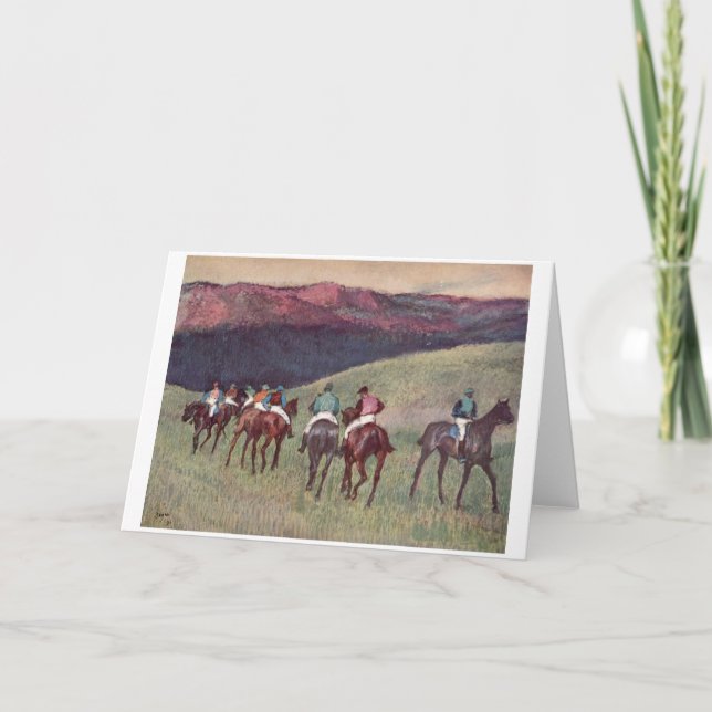 Tarjeta Edgar Degas - caballos de raza que entrenan a 1894 (Anverso)