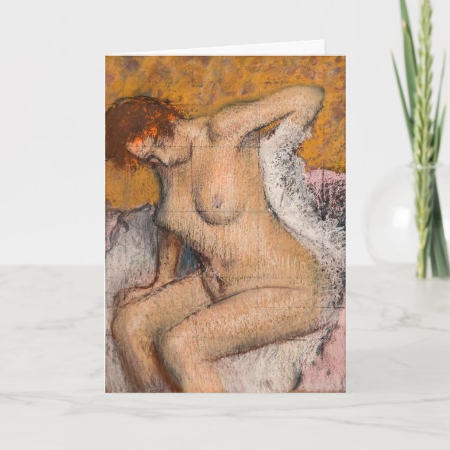 Tarjeta Edgar Degas - Después del baño (Anverso)