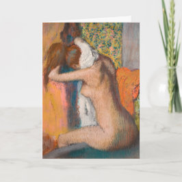 Tarjeta Edgar Degas - Después del baño, mujer limpiando el