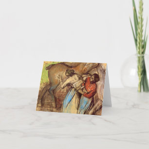 Tarjeta Edgar Degas - Dos mujeres lavando caballos