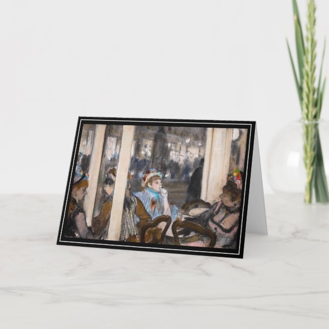 Tarjeta Edgar Degas - Mujeres en una terraza cafetería por (Anverso)