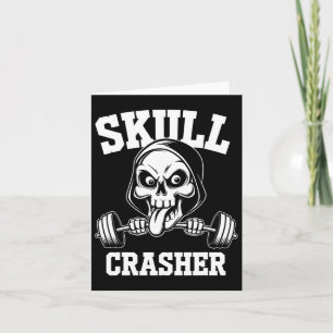 Tarjeta Edgy Skull Bodybuilding Barbell Tongue Workout Gym