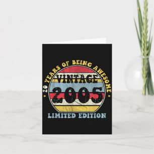 Tarjeta Edición Limitada Vintage 2005 de 20 años 20º Cumpl
