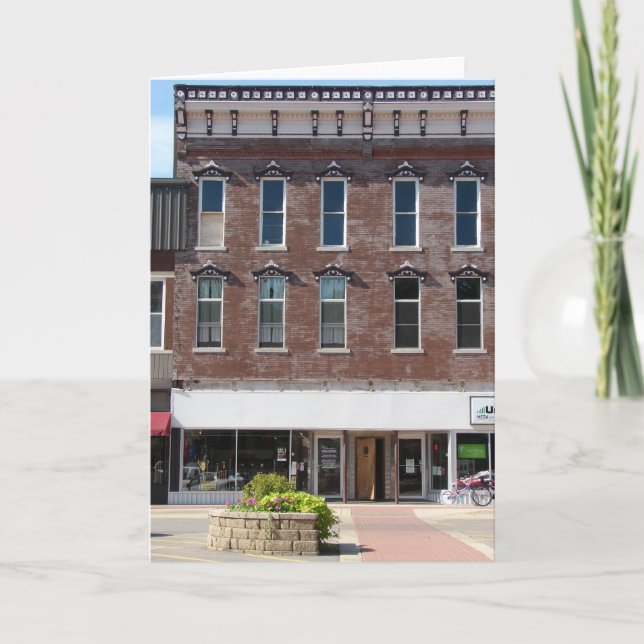 Tarjeta Edificio antiguo en Washington, Iowa (Anverso)