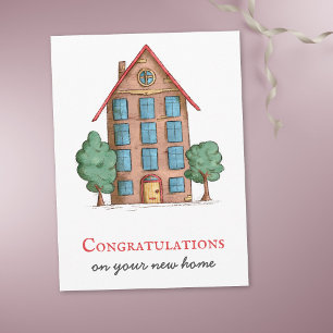 Tarjeta Edificio de apartamentos para inauguración de casa